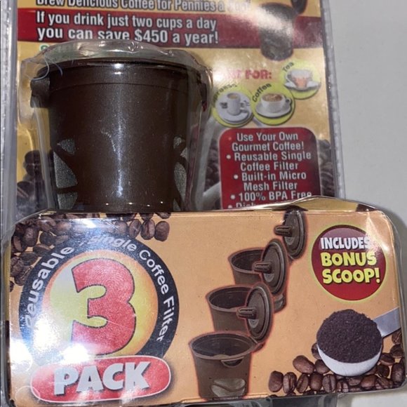 3 Pack Coffee Cup Reusable Single Cup Pod - Picture 4 of 6
